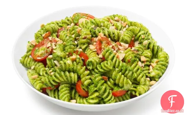 Fusilli con Pesto di Spinaci e Noci