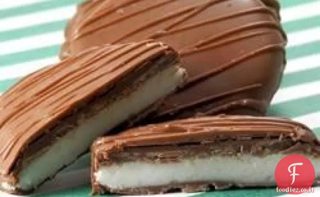 Tortini di menta piperita ricoperti di cioccolato