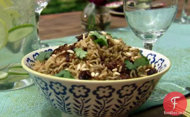 Lenticchie libanesi, riso e cipolle caramellate (Mujadara)