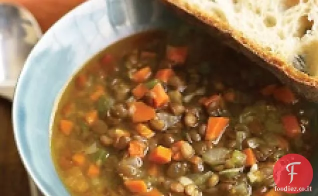 zuppa di lenticchie di 15 minuti