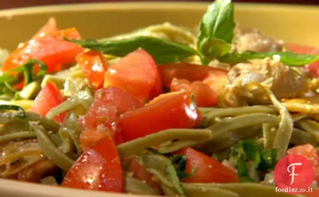 Fettuccine di Spinaci al Burro di vongole e Pomodorini tagliati a dadini