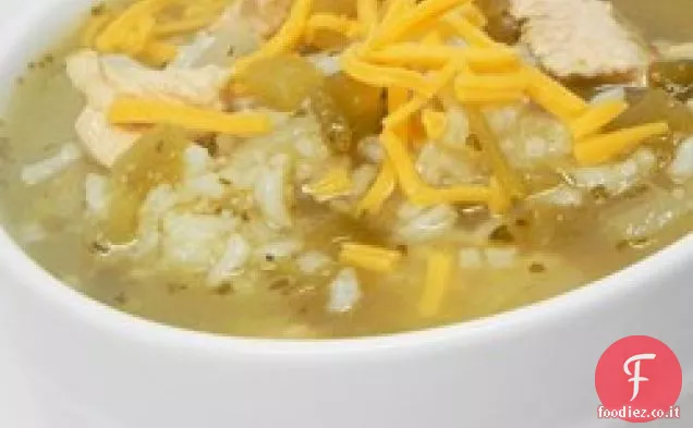 Zuppa di pollo e riso Cile verde