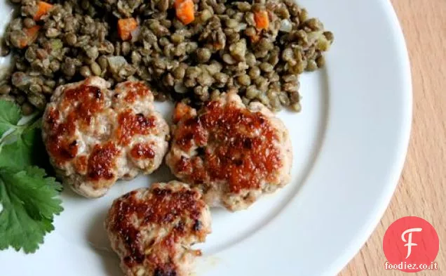 Mangia per otto dollari: semplice salsiccia di finocchio con insalata di lenticchie