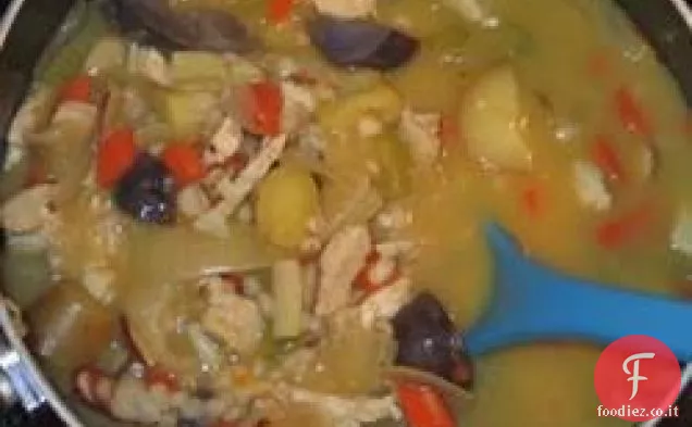 Zuppa di orzo vegetale di pollo