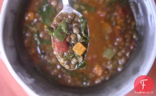 Zuppa di lenticchie e spinaci serale di ottobre