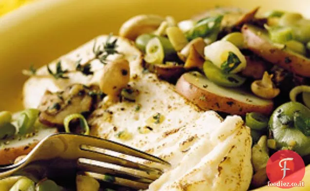 Halibut con ragù di verdure