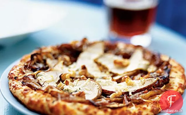 Pizza alla cipolla e pera caramellata