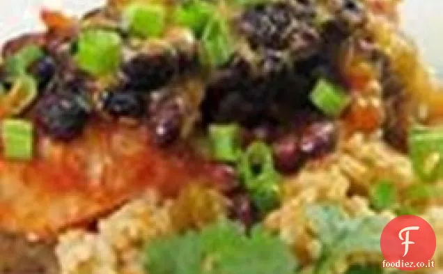 Pollo messicano e insalata di riso