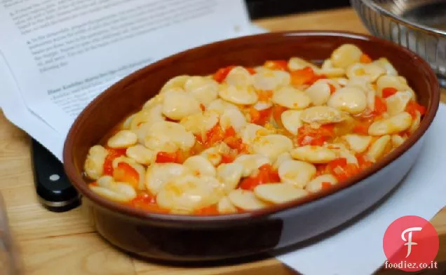 Fagioli di Lima giganti con peperoni arrostiti