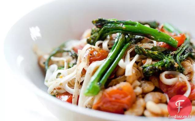 Broccolini, Pomodorini e Fave al Burro Udon