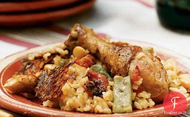 Pollo Paella Valenciana dal barbecue