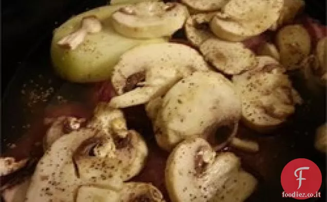 Fornello lento Maiale con funghi e orzo