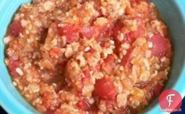 Zuppa di farina d'avena e pomodoro