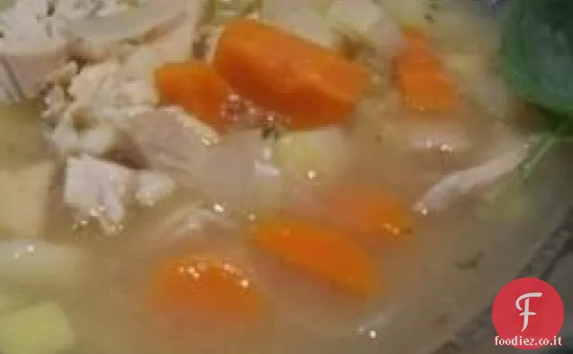 Zuppa di noodle di pollo fatta in casa di Jean