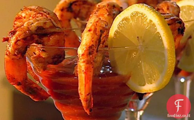 Gamberetti barbecue con salsa cocktail