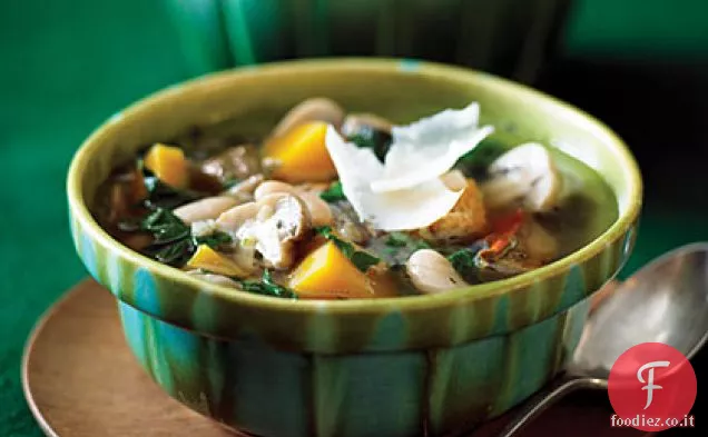 Riso selvatico, zucca e stufato di cannellini