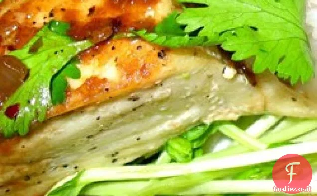 Halibut con vino di riso
