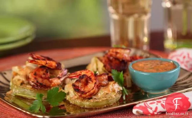 Pomodori verdi fritti con remoulade di gamberetti