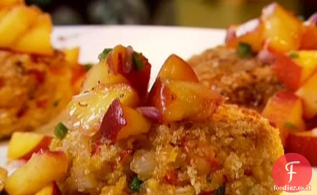 Torte di gamberetti con pesca Jalapeno Gusto