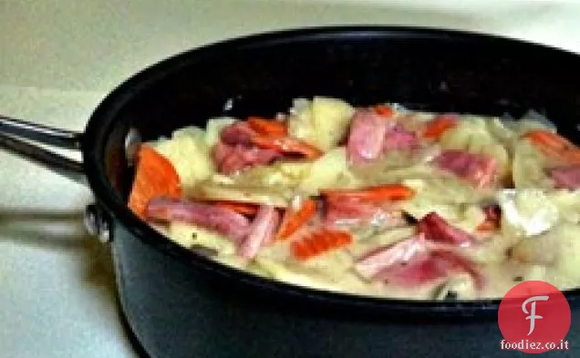 Zucchero di canna Prosciutto e patate Padella