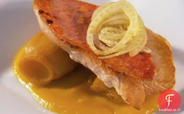 Finocchio brasato e Pesce Lagunare Lenza