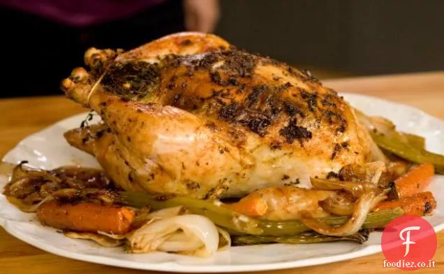 Pollo arrosto con limone, aglio e timo
