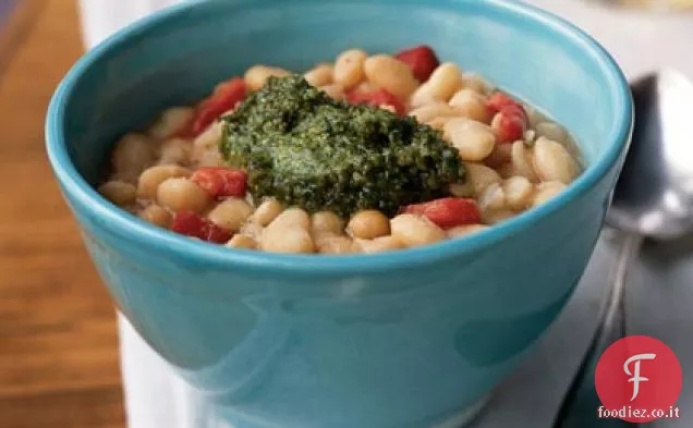 Fagioli Bianchi con Pepe Rosso Arrosto e Pesto
