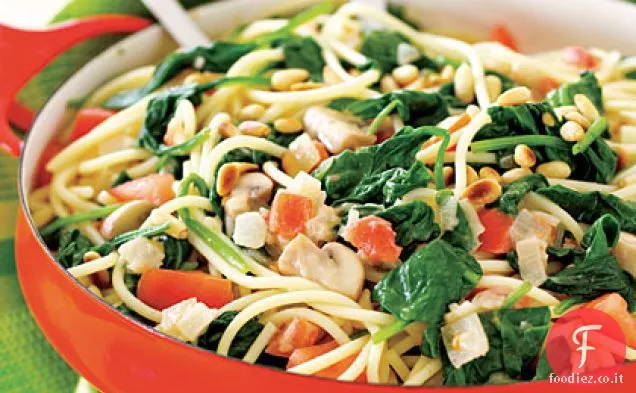 Spaghetti agli spinaci appassiti