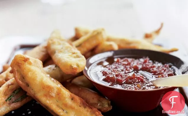 Gombo fritto con salsa dolce Cile