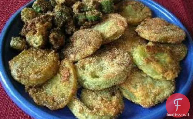 Pomodori verdi fritti e gombo fritto