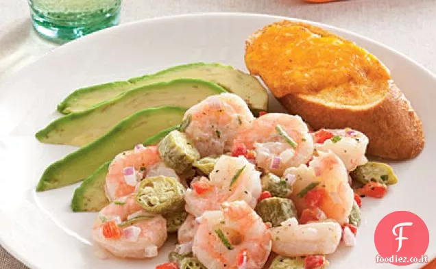Insalata di gombo e gamberetti in salamoia
