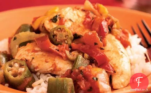 Pollo creolo e verdure