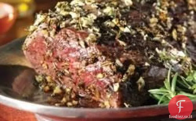 Filetto arrosto di erbe e aglio con salsa cremosa di rafano