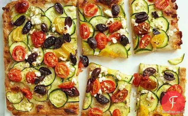 Pizza integrale al Pomodoro ciliegino e Zucchine