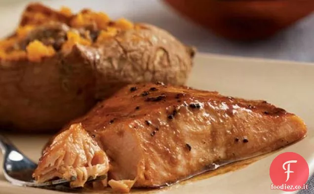 Salmone glassato dolce-piccante