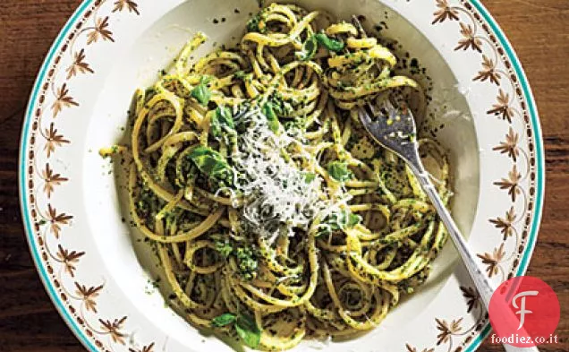 Linguine agli Spinaci-Pesto alle Erbe