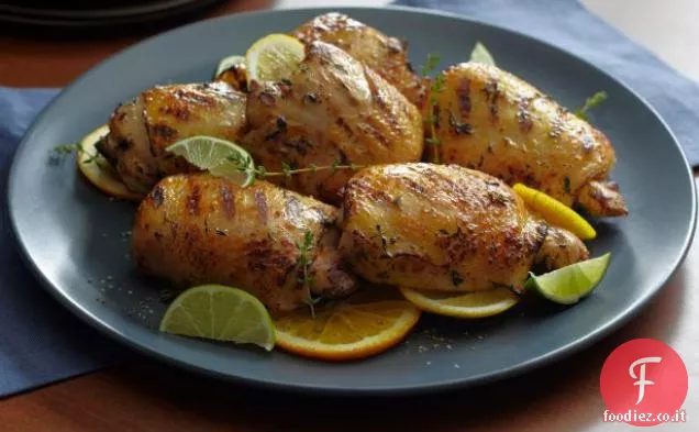 Cosce di pollo marinate agli agrumi grigliate