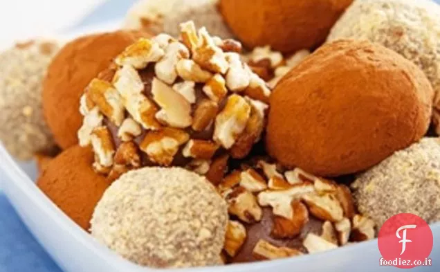 Tartufi al cioccolato e burro di arachidi