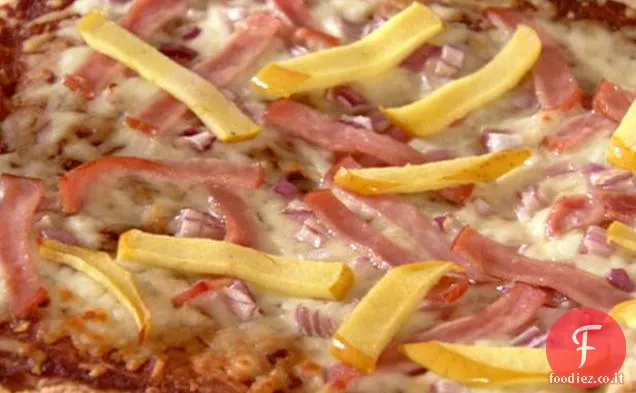 Pancetta canadese, cipolla dolce e pizza alla mela
