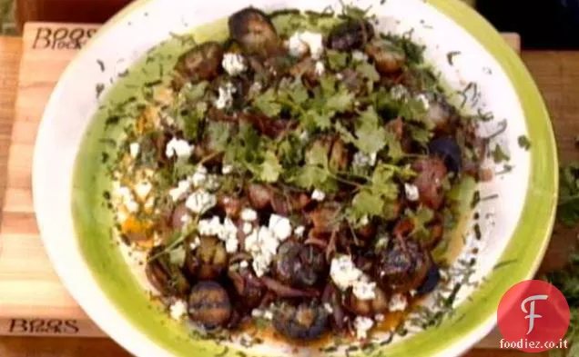 Insalata di patate rosse alla griglia con pancetta-Vinaigrette di formaggio blu