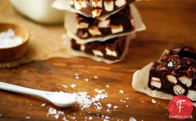 Cioccolato salato-burro di arachidi Marshmallow Quadrati