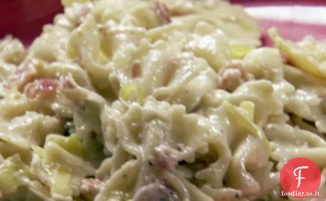 Pasta con Pancetta e Porri