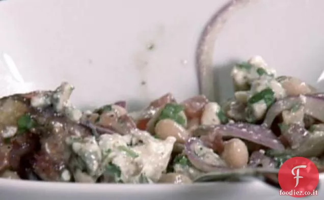 Insalata di fagioli bianchi con fichi grigliati