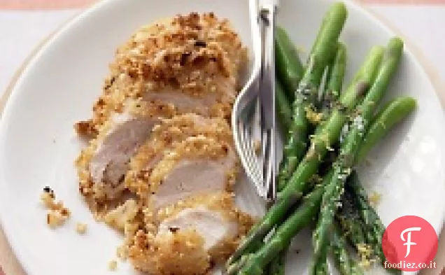 Petti di pollo in crosta di arachidi