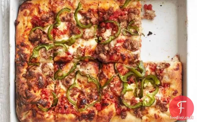 Pizza Siciliana con Salsiccia e Peperoni