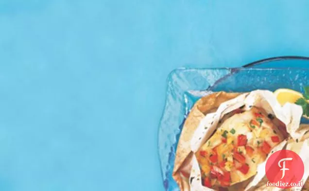 Halibut facile pergamena al forno