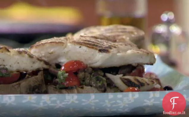 Halibut con Salsa di Puttanesca cruda