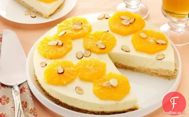 No Cuocere Cheesecake all'arancia con mandorle tostate