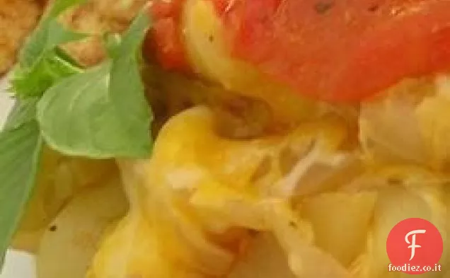 Casseruola di zucchine, pomodoro e cipolla