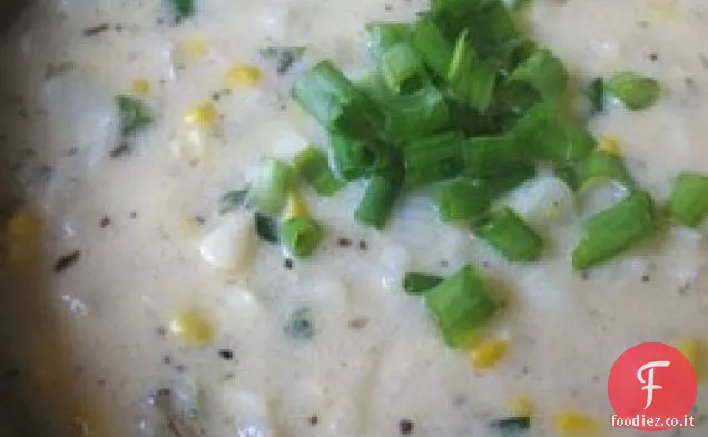 Zuppa di mais e cheddar